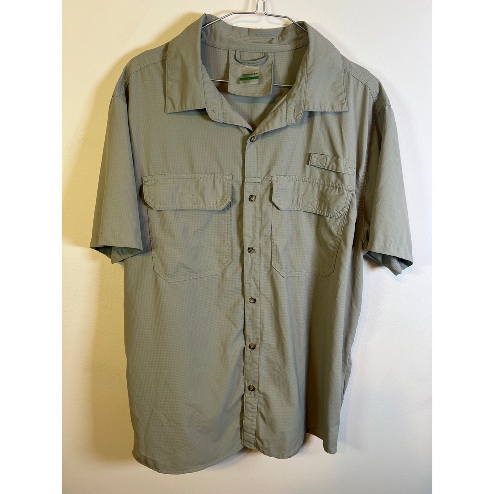 33,000ft Mens Shirt Short Sleeve Ripstop Technical Sage Green‎ Large